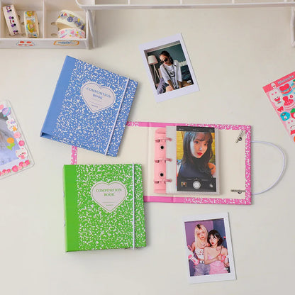 Cute A8 Kpop Photocard Binder Holder Collect Book Idol Photo Album with 10pcs 3 Inch Inner Pages Mini Pictures Album