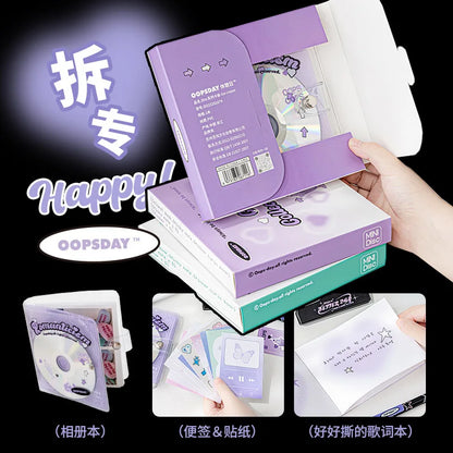 3inch Binder Photocard Holder Kpop Idol Photo Album with 20pcs Inner Pages Photocards Collect Book Album for Photographs