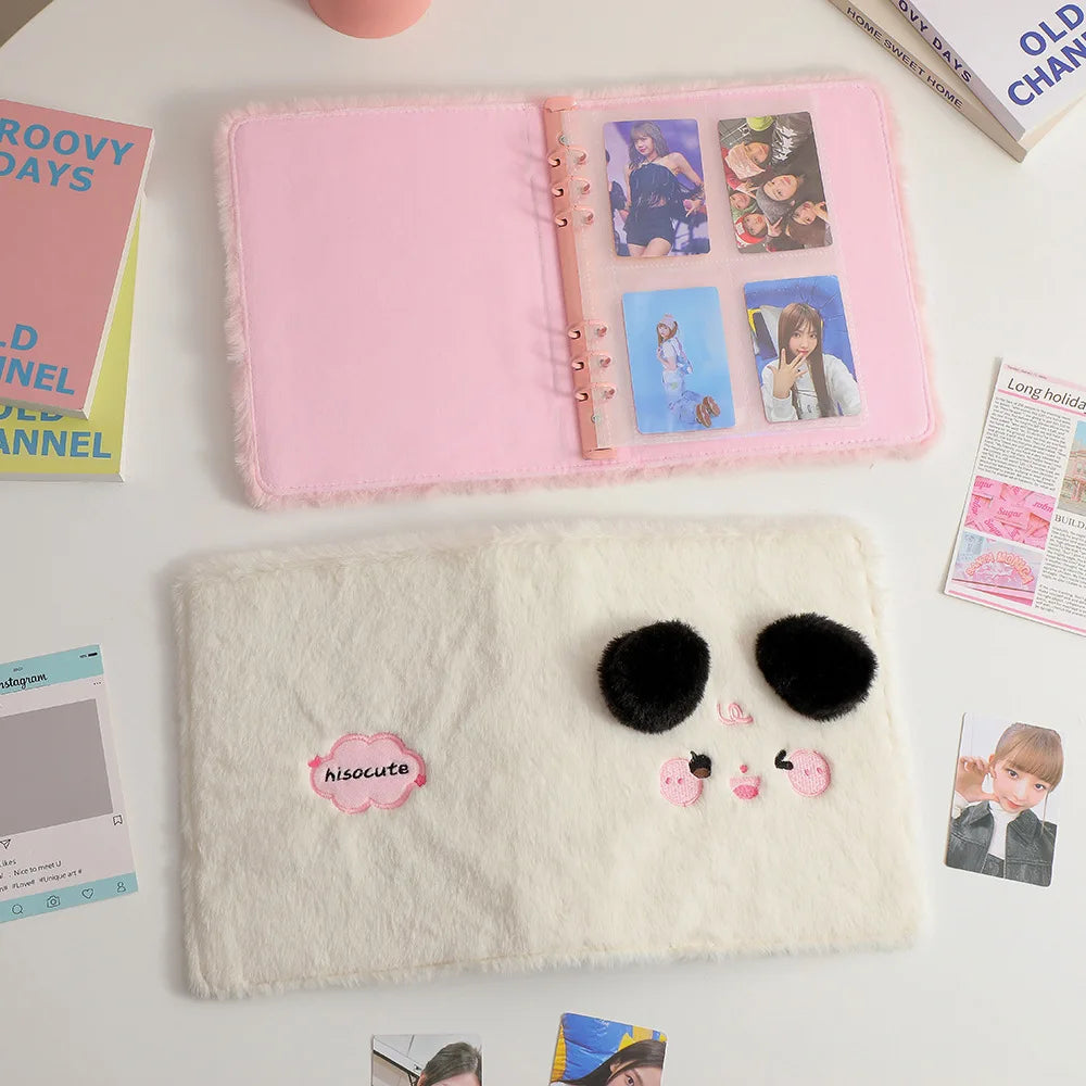 Plush A5 Binder Photocard Holder Photo Album Kpop Idol Photocards Collect Book Kawaii Student Notebook Korean Stationery