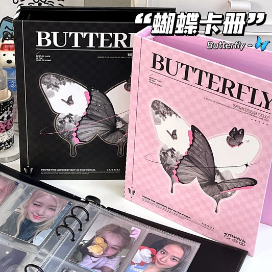 Butterfly A5 Photocards Holder Kpop Idol Binders Photo Albums Collect Book Album for Photographs Kawaii School Stationery