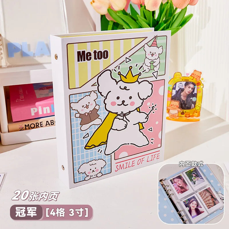 A5 Binder Photocard Holder Kpop Idol Photo Album with 20pcs 3inches Inner Pages Photocards Collect Book Cute Stationery