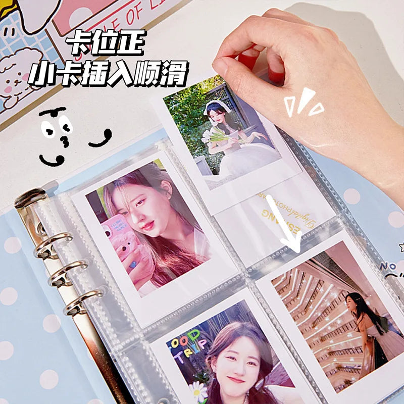 A5 Binder Photocard Holder Kpop Idol Photo Album with 20pcs 3inches Inner Pages Photocards Collect Book Cute Stationery