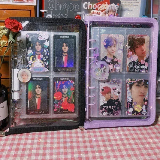 A5 Zipper Binder Photocard Holder Kpop Idol Photo Album DIY Journal Dairy Picture Collect Book School Stationery Supplies