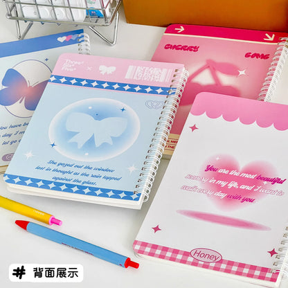 A5 Notebook Pink Blue Gradient Dream Butterfly Coil Notebook Sketchbook Painting Diary Drawing Office School Stationery