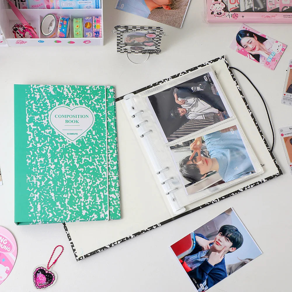 Colorful A5 Binder Photocard Holder Kpop Idol Photo Album Collect Book Picture Cards Storage Notebook School Stationery