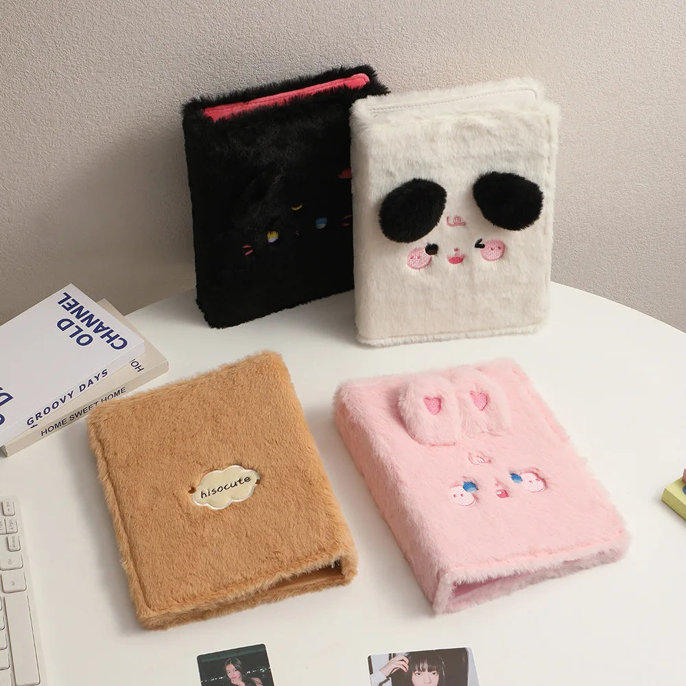 Plush A5 Binder Photocard Holder Photo Album Kpop Idol Photocards Collect Book Kawaii Student Notebook Korean Stationery