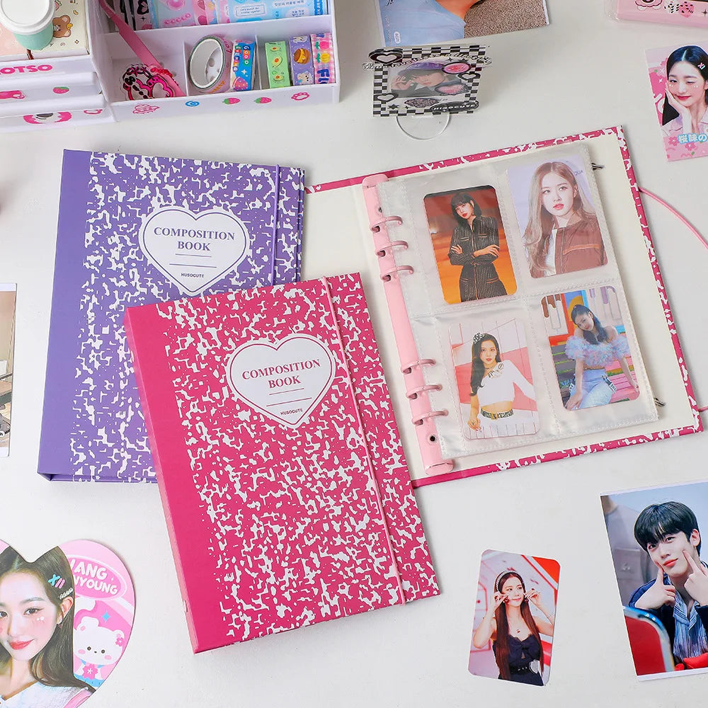 Colorful A5 Binder Photocard Holder Kpop Idol Photo Album Collect Book Picture Cards Storage Notebook School Stationery