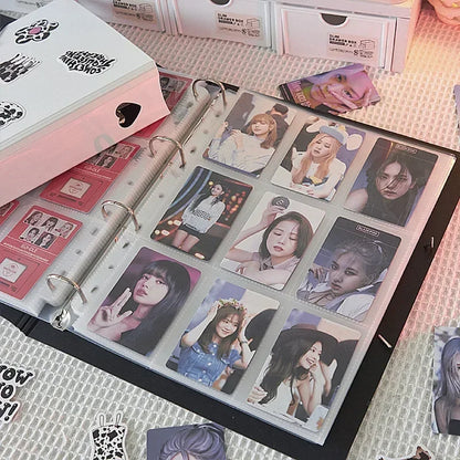 A4 Binder Photocards Holder Kpop Idol Photo Album with 25pcs 9grids Transparent Sleeves Photocard Album Collect Book Фотоальбом