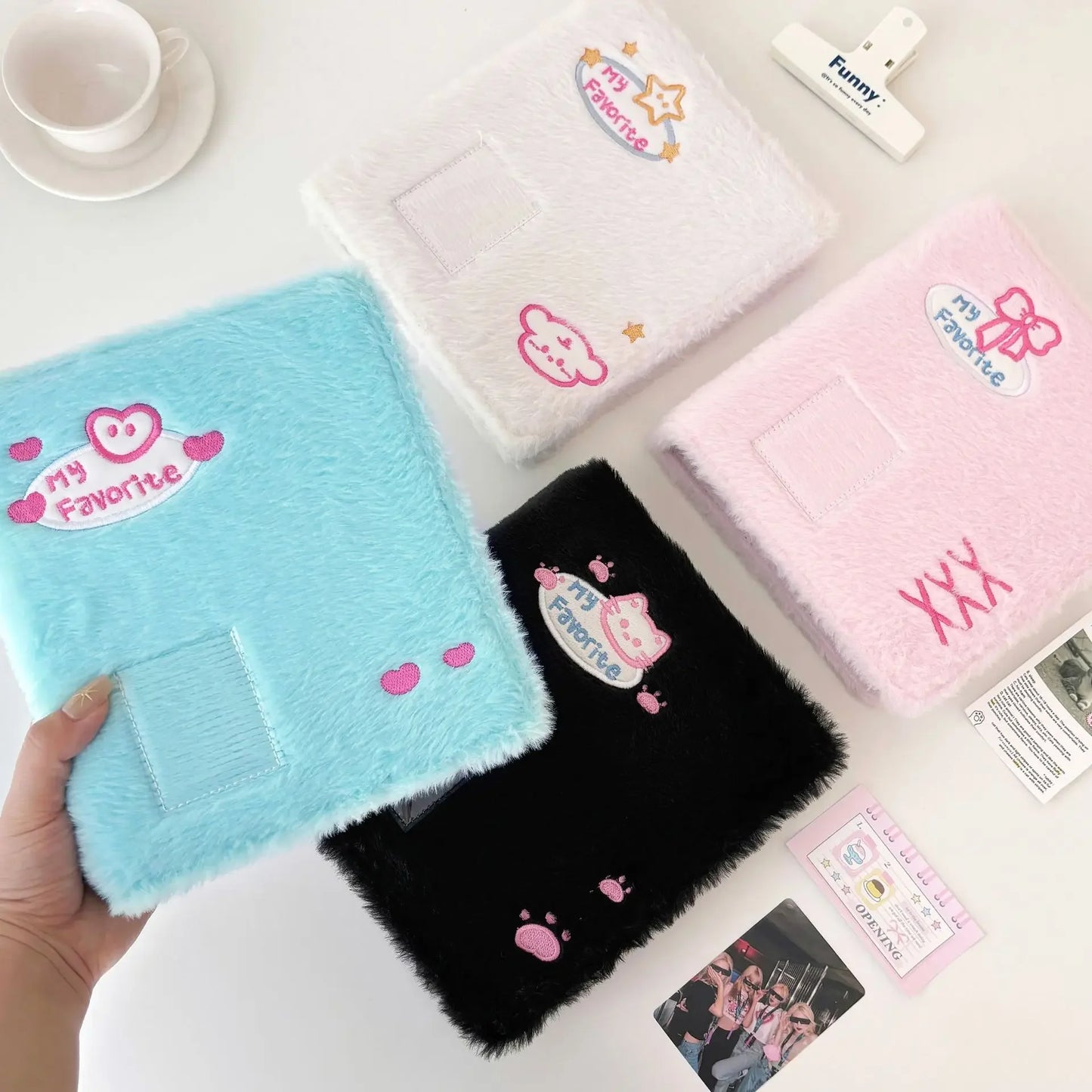 Plush A6 Binder Photocard Holder Kpop Idol Photo Album Photocards Collect Book Kawaii Student School Notebook Stationery